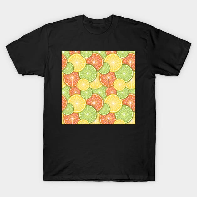 Citrus Fruit Slices T-Shirt by Designoholic